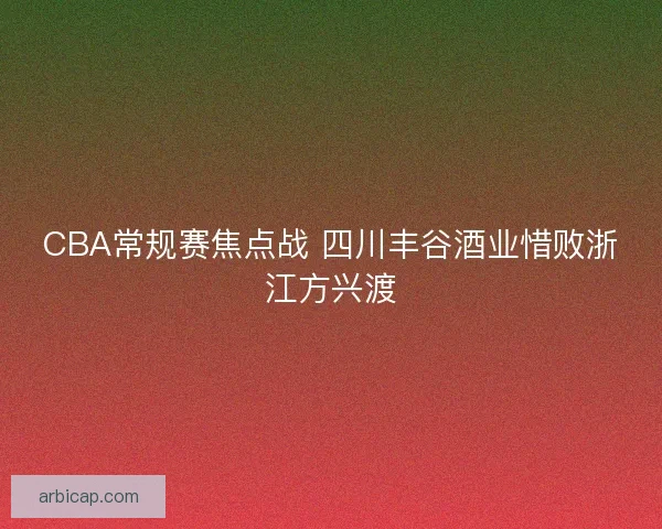 CBA常规赛焦点战 四川丰谷酒业惜败浙江方兴渡